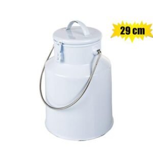 Milk can enamel 29cm high w/latch white