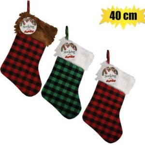 Xmas stocking tartan 40cm