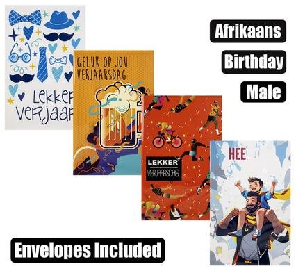Card & envelope birthday - male afr